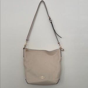 Coach Cream Leather Shoulder Bag with Adjustable Strap